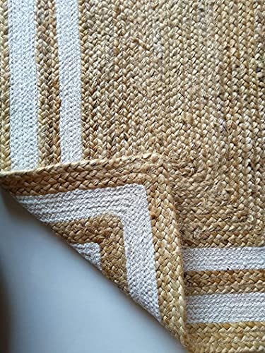 6x9,8x10,9x12,10x14 Ft. Handmade Indian Braided Rug Natural Jute Braided Rug Patio Rug/ Entryway Rug/ Hall Rug/ Kitchen Rug/ Bedroom Rug/ Indian Durrie (4x6 Ft Area Rug)