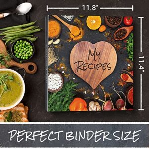 Recipe Book, This is a Recipe Binder 3 Ring, It is a Recipe Book to Write in Your Own Recipes, It is a Blank Recipe Book, This Recipe Journal is a Recipe Binder Kit, 30 Clear/Blank Pages