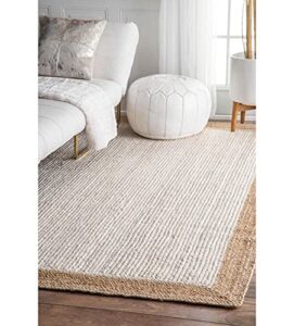 royal arts & crafts 2x3, 3x5, 4x6, 5x7, 6x9, 8x10, 9x12, 10x14 ft. indian braided natural jute rug area rug/ home decor rug/ jute rug/ home and living rug/ hall rug (2x3 ft area rug), white