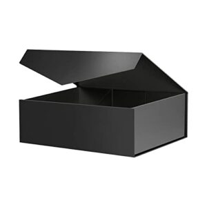 blk&wh gift box 11.5x8.1x3.8 inches, black gift box with lid, large gift box, magnetic gift box, groomsman box (matte black)