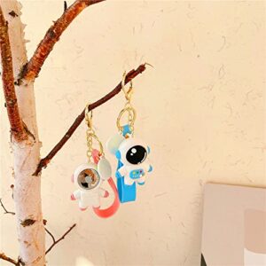 DIWANG LAN Apple AirTag Protective Case Anti-Lost Keychain Accessories Cute Fashion Protective CaseAirTag case Cartoon Anime Spaceman Skin (Pink Astronaut)