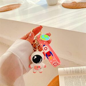 DIWANG LAN Apple AirTag Protective Case Anti-Lost Keychain Accessories Cute Fashion Protective CaseAirTag case Cartoon Anime Spaceman Skin (Pink Astronaut)