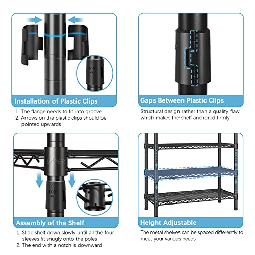 VIPEK V10 Wire Garment Rack 5 Tiers Heavy Duty Clothes Rack with Hanging Rods, Wire Shelves & 2 Slid Storage Baskets, Large Size Clothing Rack 85.4" W x 15.7" D x 76.4" H, Max Load 800 LBS, Black