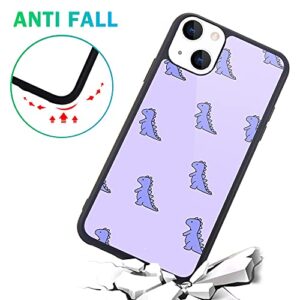 MAYCARI Compatible with iPhone 13 Mini Case Purple Cartoon Dinosaur for Girls Women, Hard Back Cute Animal Design Soft TPU Bumper Protective Phone Case for iPhone 13 Mini