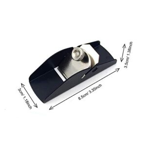 Mini Trimming Planer,DIY Model Making Tool Woodworking Pocket Plane Hand Adjustable for Trimming Projects.(Black,3.35 * 1.18 * 1.38inch)