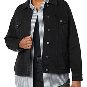 Amazon Essentials Women's Jean Jacket (Available in Plus Size), Black Wash, Medium