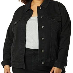 Amazon Essentials Women's Jean Jacket (Available in Plus Size), Black Wash, X-Large