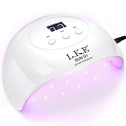 UV Light for Nails,UV LED Nail Lamp,Wisdompark Nail Dryer 72 W Professional Nail UV Light for Gel Polish with Adapter Gel Nails 3 Timers (Large)