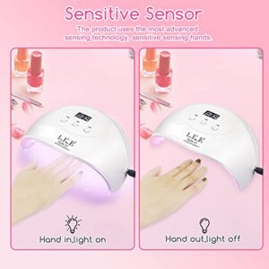 UV Light for Nails,UV LED Nail Lamp,Wisdompark Nail Dryer 72 W Professional Nail UV Light for Gel Polish with Adapter Gel Nails 3 Timers (Large)