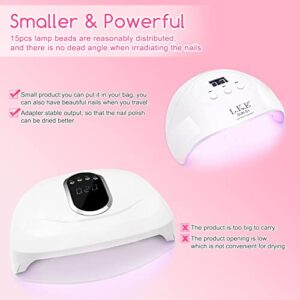 UV Light for Nails,UV LED Nail Lamp,Wisdompark Nail Dryer 72 W Professional Nail UV Light for Gel Polish with Adapter Gel Nails 3 Timers (Large)