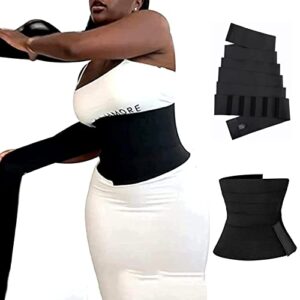 snatch me up bandage wrap for women, slimming tummy lumbar waist support belt, adjustable invisible waist trainer tape, 3m, black