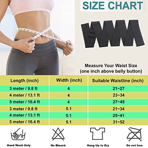 Snatch Me Up Bandage Wrap for Women, Slimming Tummy Lumbar Waist Support Belt, Adjustable Invisible Waist Trainer Tape, 3M, Black