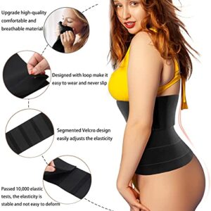 Snatch Me Up Bandage Wrap for Women, Slimming Tummy Lumbar Waist Support Belt, Adjustable Invisible Waist Trainer Tape, 3M, Black