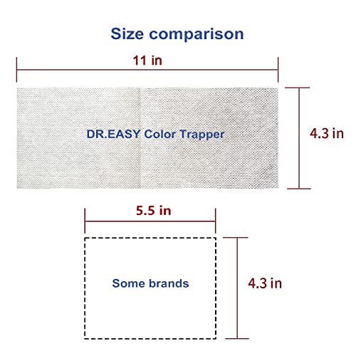 DR.EASY Color Trapper sheets for Laundry 72Ct,Remove dyes,fluorescent & heavy metals in laundry,Special Pores Texture absorb dyes & fluorescent more & faster,unscented,no Chemicals,safe in dryer