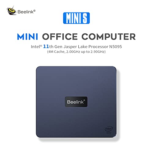 Beelink New 11 Generation Intel N5095 Processor (up to 2.9GHZ), Mini PC,Mini Computer with 8GB DDR4 RAM/ 256GB M.2 SATA SSD, Supports Extended HDD & SSD/4K 60FPS/Dual HDMI/ WiFi5 /BT4.0,W11 pro