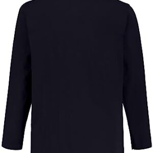 JP 1880 Menswear Big & Tall Plus Size L-8XL Henley, Basic, Top, Long-Sleeve, Button Placket, Up to 8XL Dark Navy XXXXX-Large 702555730