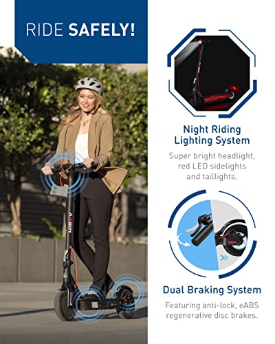 Hiboy KS4 Pro Electric Scooter with 500W Motor, 19 MPH 25 Miles Range, 8"-10" Tires Electric Scooter Adults, Portable Folding Commuting E-Scooter with Double Braking System and Hiboy App