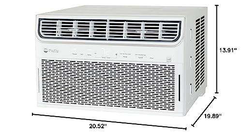 GE Profile Inverter Window Air Conditioner 12,000 BTU, WiFi Enabled, Ultra Quiet, Energy Efficient for Large Rooms, Easy Installation with Included Kit, 12K Window AC Unit, Energy Star, White