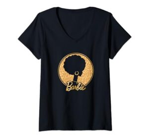 barbie - afro barbie - leopard v-neck t-shirt