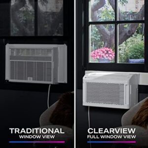 GE Profile ClearView Window Air Conditioner 8,300 BTU, WiFi Enabled, Ultra Quiet for Medium Rooms, Full Window View with Easy Installation, Energy-Efficient Cooling, 8K Window AC Unit, White