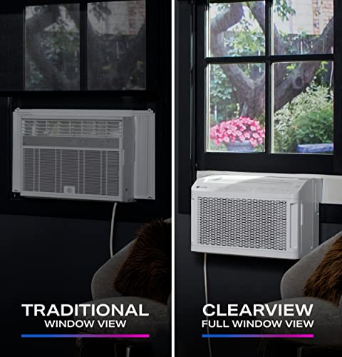 GE Profile ClearView Window Air Conditioner 8,300 BTU, WiFi Enabled, Ultra Quiet for Medium Rooms, Full Window View with Easy Installation, Energy-Efficient Cooling, 8K Window AC Unit, White