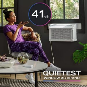 GE Profile ClearView Window Air Conditioner 8,300 BTU, WiFi Enabled, Ultra Quiet for Medium Rooms, Full Window View with Easy Installation, Energy-Efficient Cooling, 8K Window AC Unit, White