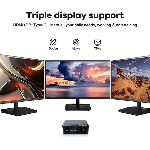 Beelink Mini-PC, AMD Ryzen 5 5560U(6C/12T up to 4GHz),16G DDR4 500GB PCIe3.0 SSD 6 Core 1600MHz Graphics Mini-Desktop-Computer, 4K@60Hz Triple Display, HDMI2.0+DP1.4+Type-C, WiFi 6, BT5.2, RJ45 LAN