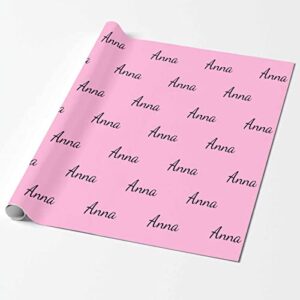 MyPupSocks Customized Logo Wrapping Paper, Personalized Wrapping Paper Name Pink Text Name Gift Wrap Paper Roll 58x23 for Women Men Kids Boys Girls Baby Birthday 1 Roll