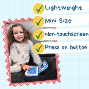 ZeenKind Bilingual Spanish English Learning Small Laptop Toy with Screen for Kids, Toddlers, Boys and Girls | Educational Computer to Learn Alphabet ABC, Numbers, Words, Spelling, Maths, Music.