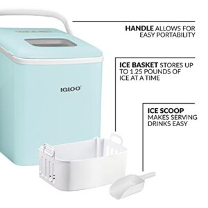 Igloo Automatic Self-Cleaning Portable Electric Countertop Ice Maker Machine With Handle, 26 Pounds in 24 Hours, 9 Ice Cubes Ready in 7 minutes, With Ice Scoop and Basket