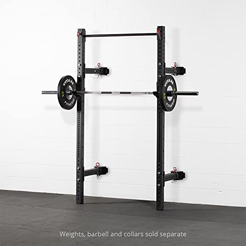 Titan Fitness X-3 Series 91in Wall Mounted Folding Power Rack, 21in Depth Space Savings Rack, Folds up to 8â€ from the Wall