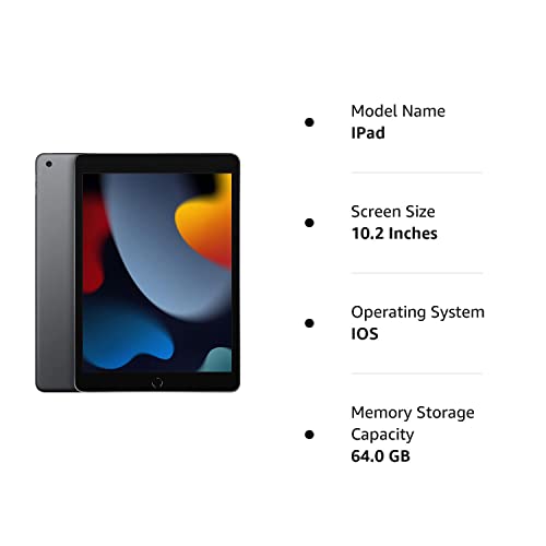 2021 Apple iPad (10.2-inch, Wi-Fi, 64GB) - Space Gray (Renewed)