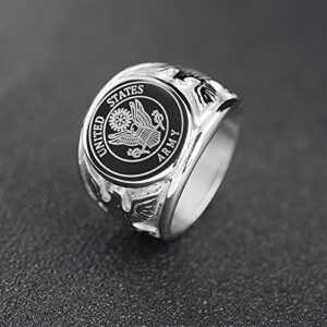 DTH STORE USA Military Ring United States Marine US Army Men Signet Rings Corps Fashion Stainless Steel Jewelry