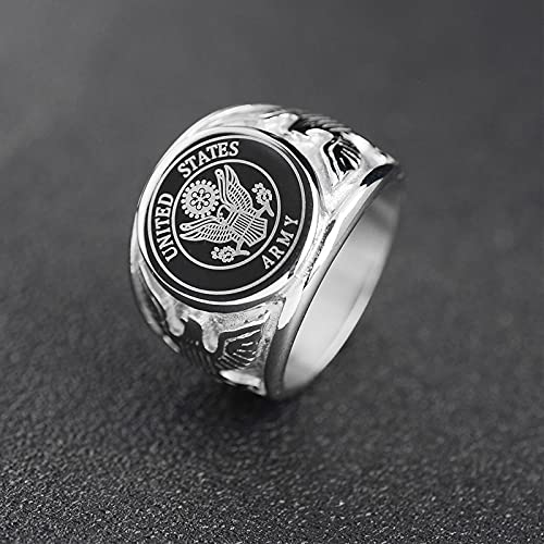 DTH STORE USA Military Ring United States Marine US Army Men Signet Rings Corps Fashion Stainless Steel Jewelry