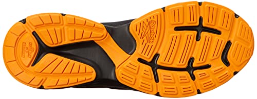 Amazon Essentials by Reebok Men's All Day Comfort Slip-Resistant Alloy-Toe Safety Work Shoe, Black/Orange, 11.5