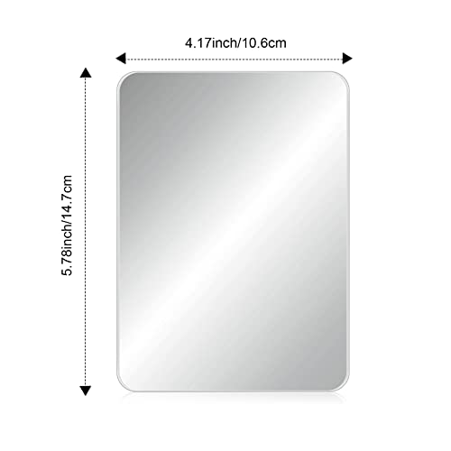 2 Pieces Magnetic Locker Mirror Small Real Glass Mirror for School Locker Rectangular Locker Accessories Magnetic Makeup Mirror for Girls Bathroom Household Refrigerator Office Cabinet, 5.8 x 4 Inch