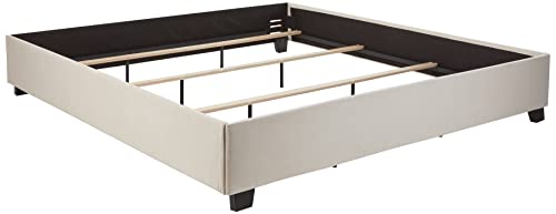 Republic Design House Upholstered Bed Frame Only, Ivory, California King Size, (375-FO-BR)