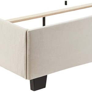 Republic Design House Upholstered Bed Frame Only, Ivory, California King Size, (375-FO-BR)