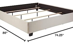 Republic Design House Upholstered Bed Frame Only, Ivory, California King Size, (375-FO-BR)