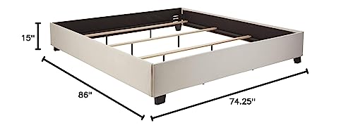 Republic Design House Upholstered Bed Frame Only, Ivory, California King Size, (375-FO-BR)