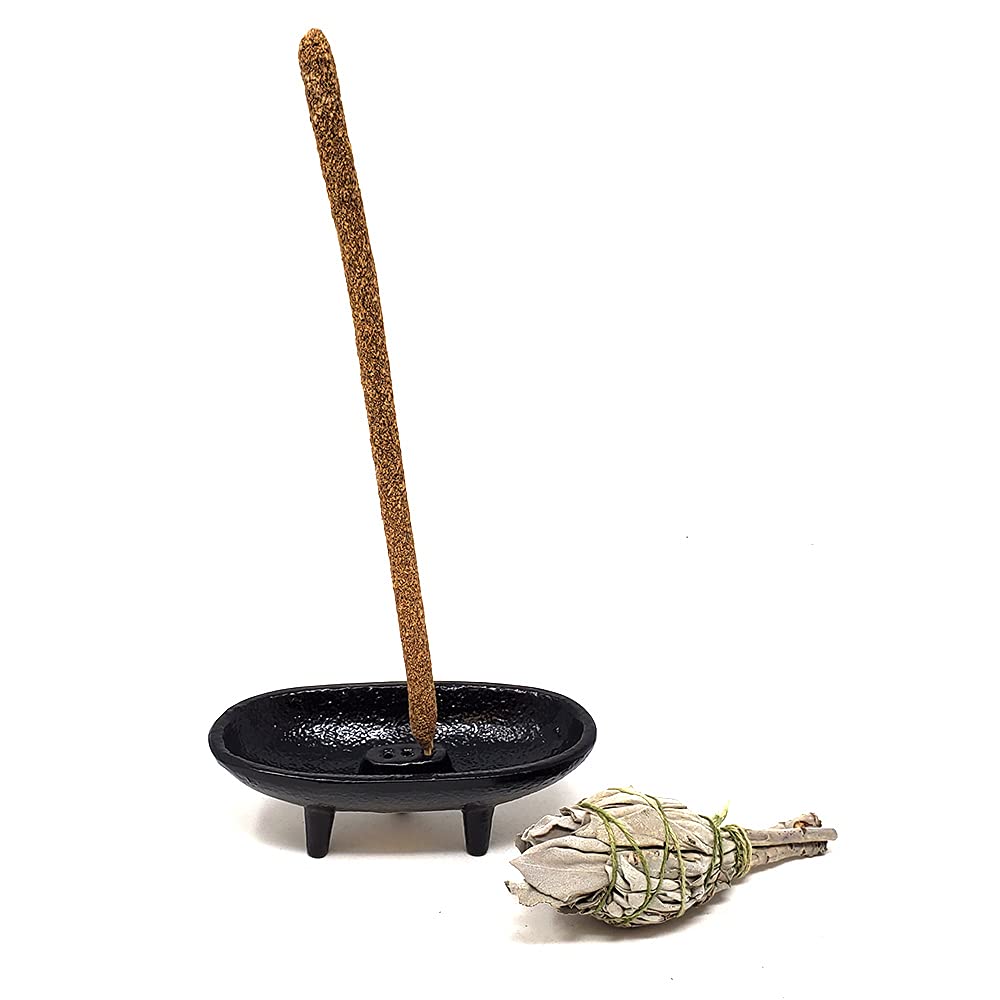 Cast Iron Incense Burner 4" L 2" H, Ideal for smudging, Incense Burning, Ritual Purpose, Decoration etc. (4" L)