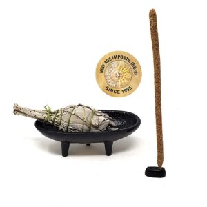 Cast Iron Incense Burner 4" L 2" H, Ideal for smudging, Incense Burning, Ritual Purpose, Decoration etc. (4" L)