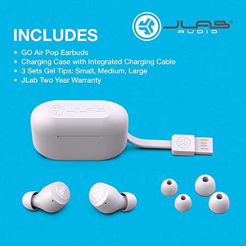 JLab Go Air Pop True Wireless Bluetooth Earbuds + Charging Case | Lilac | Dual Connect | IPX4 Sweat Resistance | Bluetooth 5.1 Connection | 3 EQ Sound Settings Signature, Balanced, Bass Boost