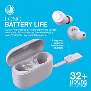 JLab Go Air Pop True Wireless Bluetooth Earbuds + Charging Case | Lilac | Dual Connect | IPX4 Sweat Resistance | Bluetooth 5.1 Connection | 3 EQ Sound Settings Signature, Balanced, Bass Boost