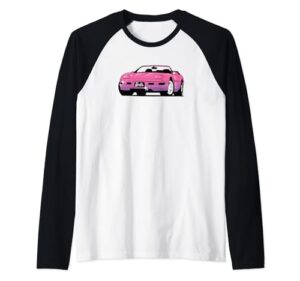 barbie - hot pink car raglan baseball tee