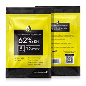 62% 2-Way Humidity Pack Regulator 8 Gram - 12 Count PAK for Humidors Herb Flower - Individually Sealed Bag – Solution for Convenient Humidification