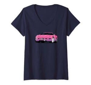 barbie - hot pink car v-neck t-shirt