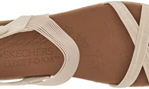 Skechers Women's Cork Wedge Sandal, Natural, 6