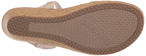 Skechers Women's Cork Wedge Sandal, Natural, 6