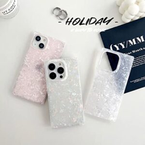 Cocomii Square Case Compatible with iPhone 13 Mini - Slim, Glossy, Opalescent Pearl, Glittering Shell, Easy to Hold, Anti-Scratch, Shockproof (Pink)